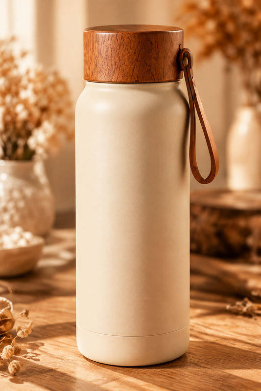 Natural Wood Cap Cream Bottle
