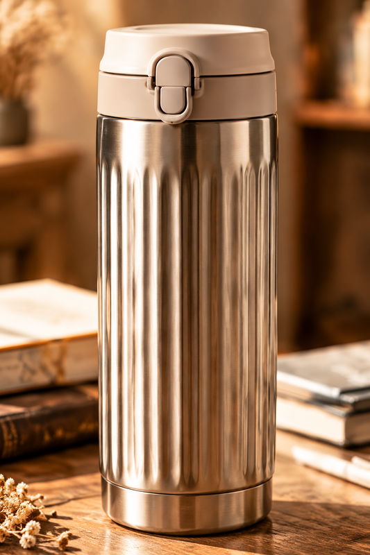 Ribbed Champagne Stainless Bottle